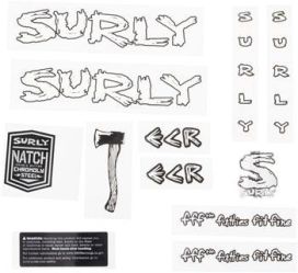 Surly Surly ECR Frame Decal Set - White, with Axe 