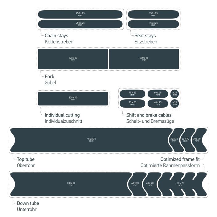 Luxshield Universal Kit rungon suoja tarrat Transparent tuotekuva 4 Luxshield Universal Kit rungon suoja tarrat Transparent tuotekuva 4