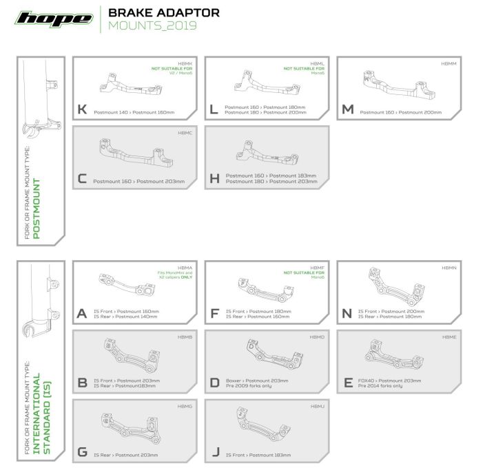 Hope Mount K-Rear Post 140 to fit 160 Black tuotekuva 1
