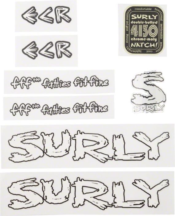 Surly ECR Frame Decal Set White Runkotarrasarja Surly ECR